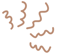 Set of wavy brown lines on a white background representing frizz 