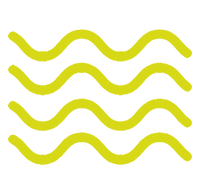 Wavy yellow lines on white background, representing water
